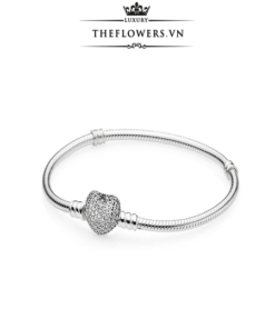 Pandora Moments Silver Bracelet with Pavé Heart Clasp