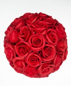 Hoa hồng sáp màu đỏ hộp tròn