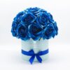 Hoa hồng lụa màu xanh hộp tròn xanh size M - Quà tặng Valentine
